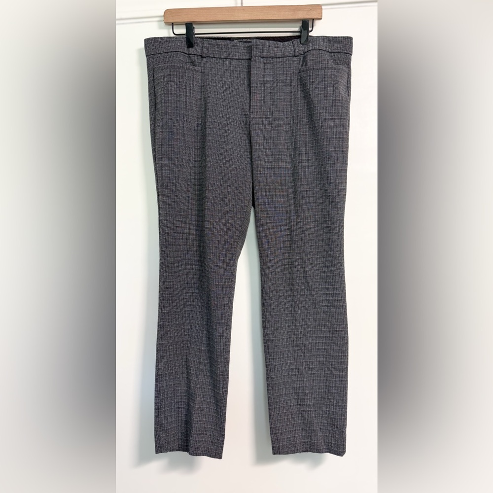 Banana Republic Sloan Ankle Pants Women’s 14 Black White Crosshatch Work